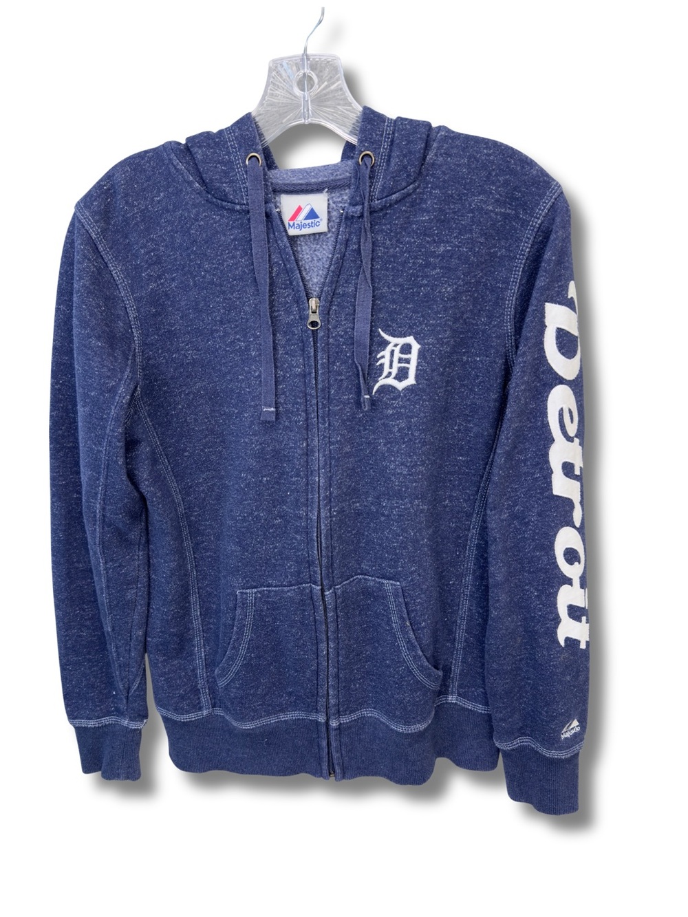 Detroit Tigers Majestic Zip Up Hoodie Navy Blue Women's Small